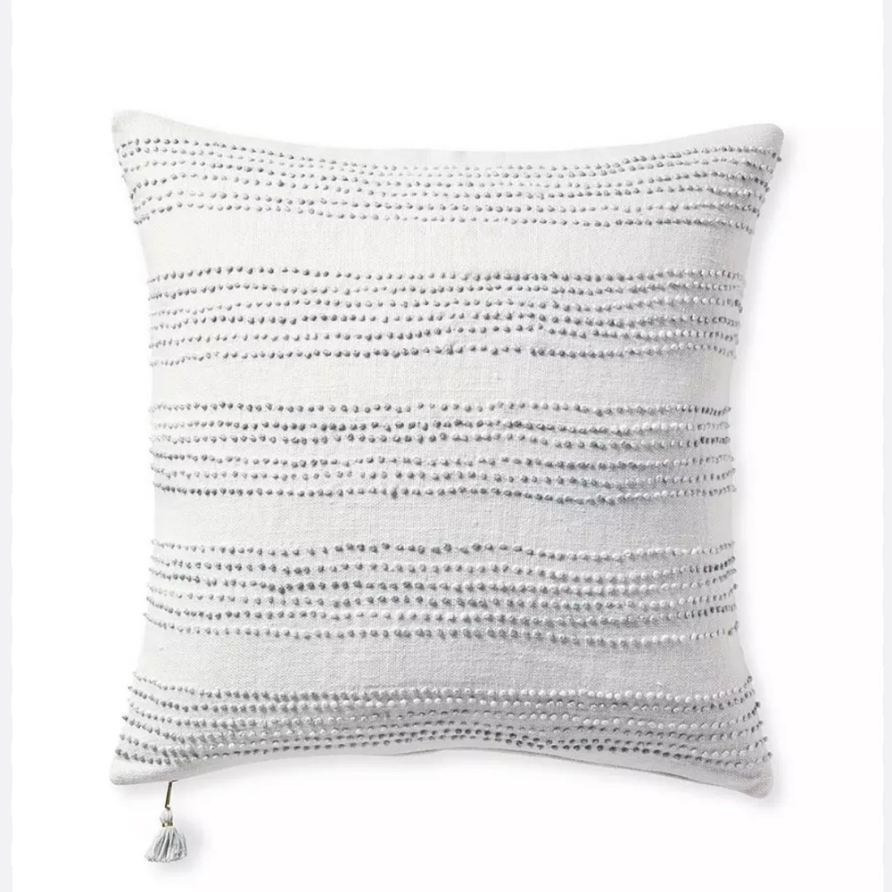 NEW Serena & Lily PRYCE Pillow Cover Ivory Brown Beige BOHO 22 “ square